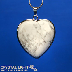Howlite Heart Pendant with Frame
