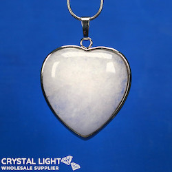 Clear Quartz Heart Pendant with Frame