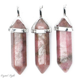 Terminated Pendant: Rhodonite Double Terminated Pendant
