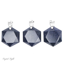 Hexagon Pendants: Blue Goldstone Hexagon Pendant