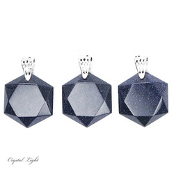 Hexagon Pendants: Blue Goldstone Hexagon Pendant