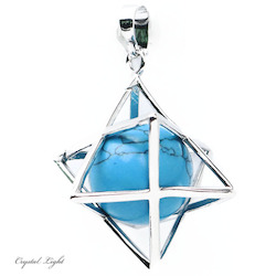 Merkaba Pendants: Blue Howlite Merkaba Sphere Pendant
