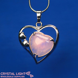 Rose Quartz Multi-Heart Pendant