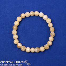8mm Round Bead Bracelets: Orange Calcite Bracelet 8mm