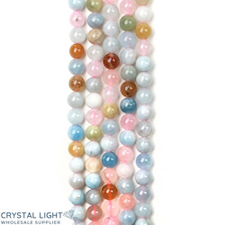 6mm Bead: Morganite and Aquamarine Beads 6mm