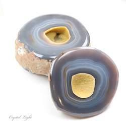 Crystal Pots: Agate Geode Pot with Lid