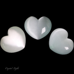 Hearts: Silver Cat's Eye Heart