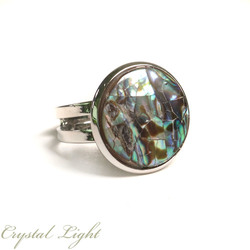 Non Sterling & Other Rings: Adjustable Paua Ring