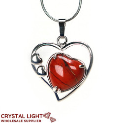 Heart Pendant: Red Jasper Multi-Heart Pendant