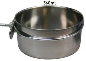Birds: Stainless Steel Bird Food Cup 560ml Capacity
