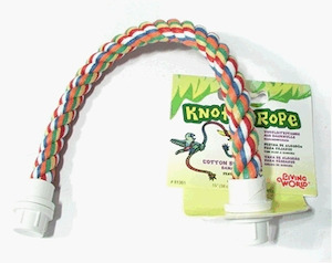 Birds: Living World Knotted Rope Perch 38 x 16cm