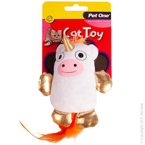 Cats: Pet One Cat Toy - Plush MooNicorn With Feather 10.5cm