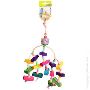 Birds: Bird Toy - Arc With Wooden Blocks And Beads