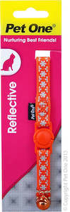 Cats: Pet One Cat Collar Orange 10mm. 15-22.5cm