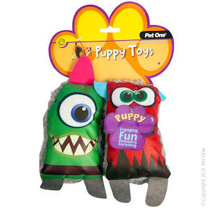 Puppy Toy - Squeaky Fluffy Monsters 2pcs Set