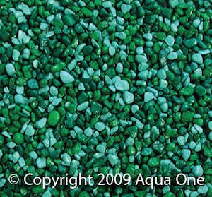 Aquarium Gravel Stones: Aqua One Gravel - Mixed Aqua + Green 1kg (2mm)