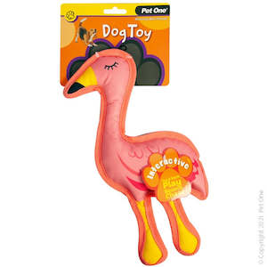 Dog Toys: Dog Toy - Squeaky Flamingo Pink