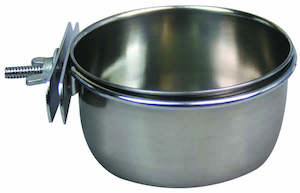 Bird Cages Accessories: Stainless Steel Bird Cup With Clamp Holder