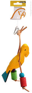 Bird Toys: Wooden & Leather Bird Parrot Toy. Stimulating