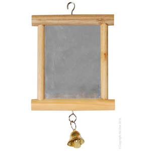 Bird Toys: Bird Toy Mirror With Bell. Safe, Non Toxic