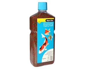 Pond Fish Food: AQUA ONE ECONOMY PELLET 2MM 1100G BOTTLE