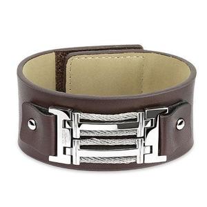 SILVER WIRE MEN'S BRACELET - BLACK ONLY