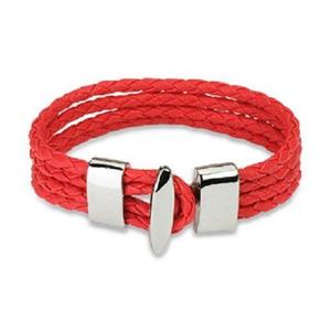 Red Braided Leather 4 Strings Bracelet