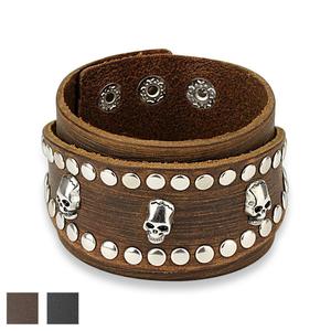 Bracelets: SKULL Men's Leather Bracelet