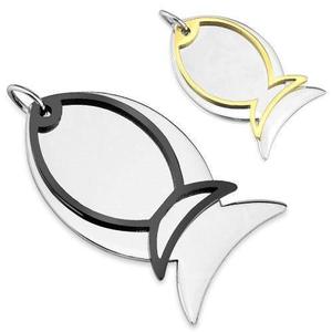 Two Tone Fish 316L Stainless Steel Pendant
