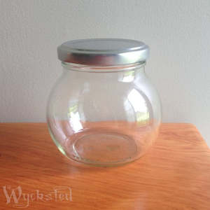 Round Glass Jar with Silver Lid