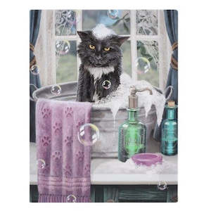 Bath Time Cat Canvas Print