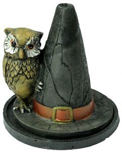 Incense Holder Witches Hat and Owl - Clearance Stuff