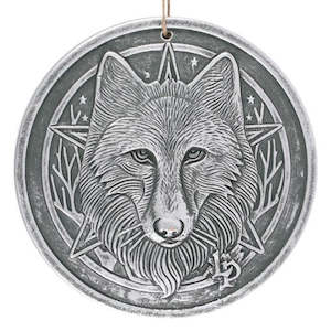 Wild Wolf Terracotta Silver Wall Plaque