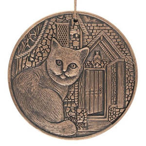 What Lies Within Cat Terracotta Wall Plaque