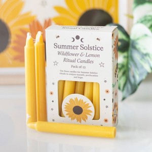 Candles: Summer Solstice Wildflower Ritual Candles - Pk 12
