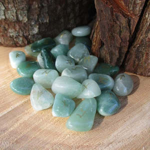 Taurus: Crystal Runes Green Aventurine