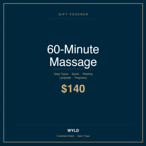 Products: 60-Minute Massage Gift Voucher WYLD Auckland