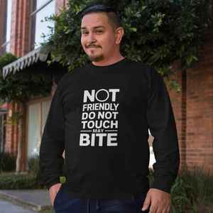 Eco Friendly Hoodies Long Sleeves: DO NOT TOUCH Long Sleeve Tee – Bold Statement Shirt for Everyday Wear