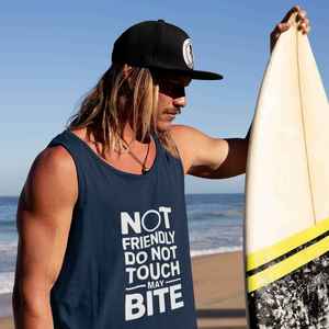 Active Outdoor Essentials: “Not Friendly” Organic Cotton Tank – Unisex Fit, Lightweight & Ethical