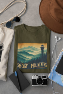 Great Smoky Mountains Tee – Clingmans Dome Eco-Friendly Hiking Shirt