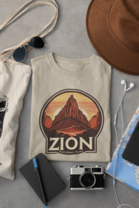National Park Tees: Angels Landing Zion Tee – Eco-Friendly National Park Hiking Shirt
