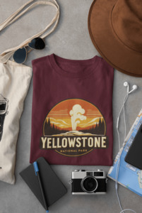 National Park Tees: Yellowstone Old Faithful Tee – Eco-Friendly National Park Shirt