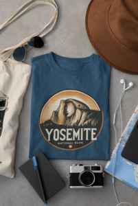 National Park Tees: Yosemite Half Dome Tee – Eco-Friendly Hiking Shirt, Classic Fit