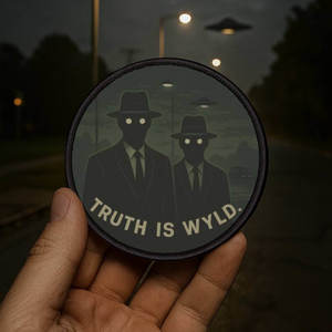 Usa Hiking Patches: Men in Black Cryptid Iron-On Patch – “Truth is Wyld” 3″ Paranormal Badge