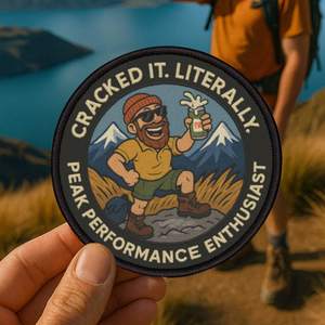 Outdoor Adventure Patches: Summit Sip Club Patch – Funny Tramping Badge for NZ Beer Hikers (Iron-On)