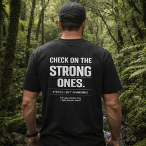 T-Shirt: Mental Health Graphic Tee - Check On The Strong Ones Shirt