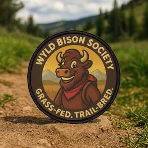 Bison Patch - Funny Hiking Society Iron-On Badge for Backpacks & Jackets