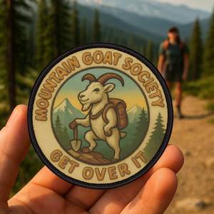 Accessories: Mountain Goat Patch - Hiking Society Iron-On Badge for Backpacks & Jackets