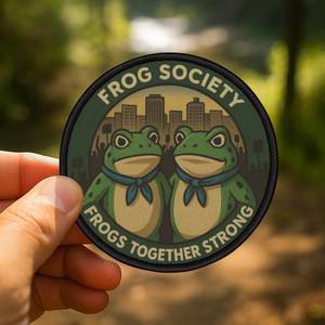 Funny Patch - Frog Society Meme Protest Iron-On Badge for Backpacks & Jackets