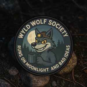 Funny Hiking Patch - Wolf Society Iron-On Badge for Backpacks & Jackets